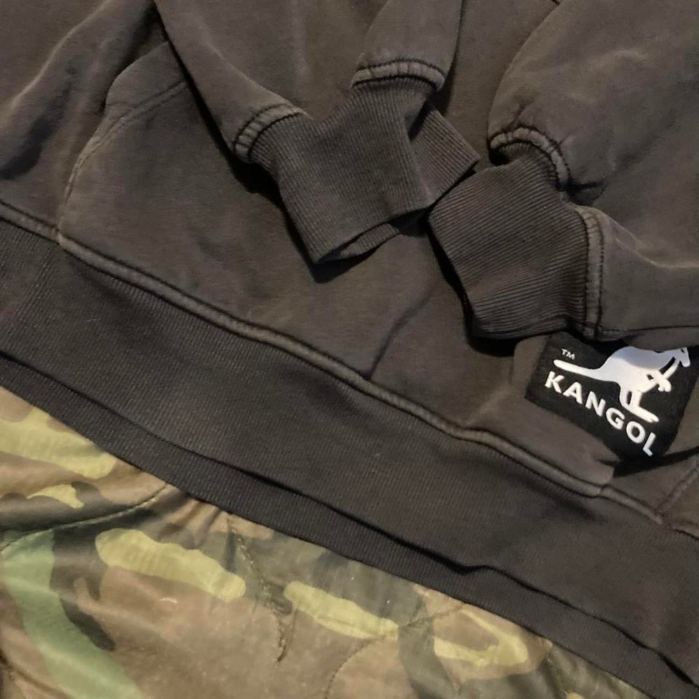 Kangol x H&M fades grey logo hoodie fleece back hit streetwear size L/22 - Picture 5 of 8